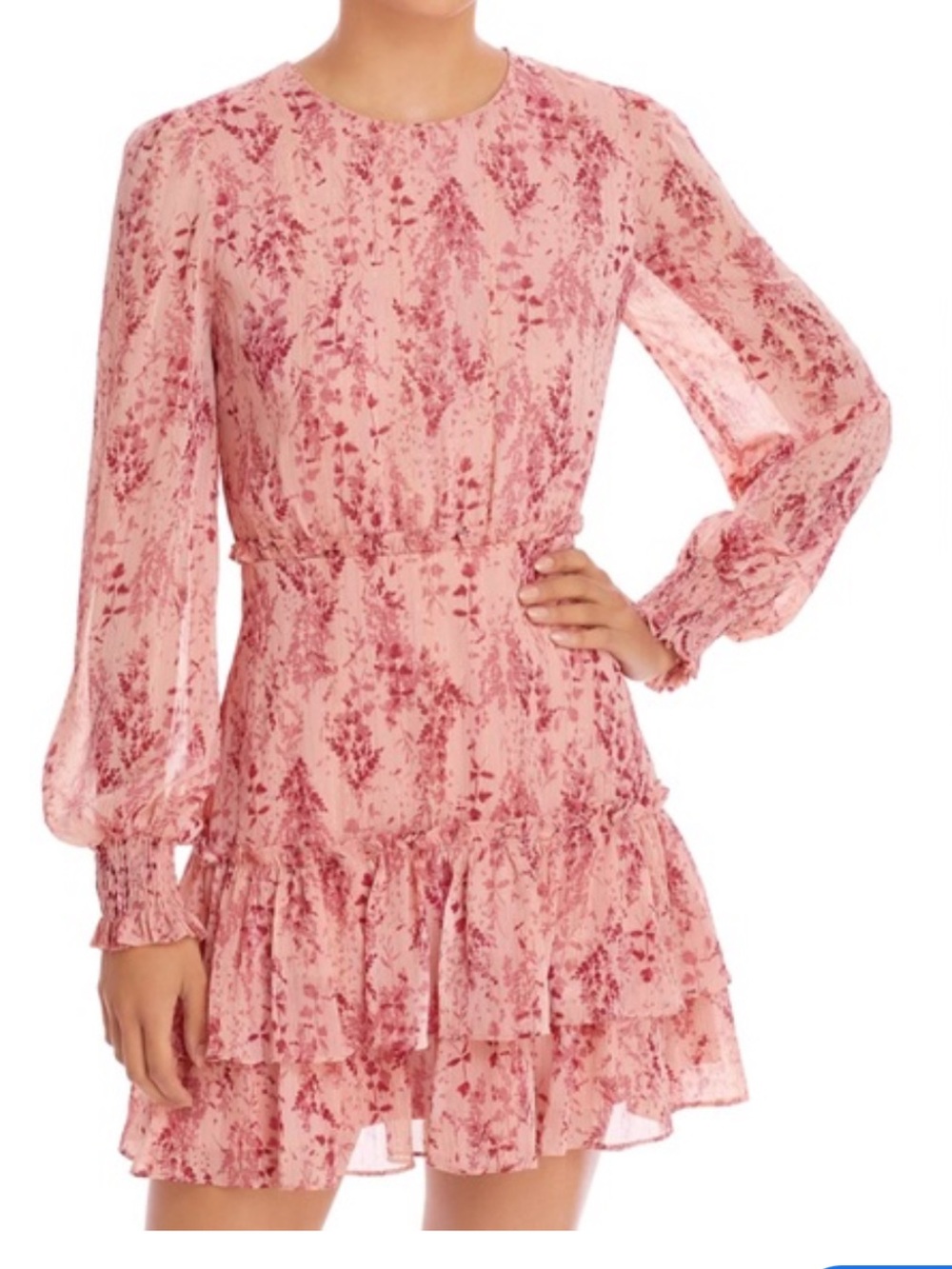 Aqua Floral Tiered Dress